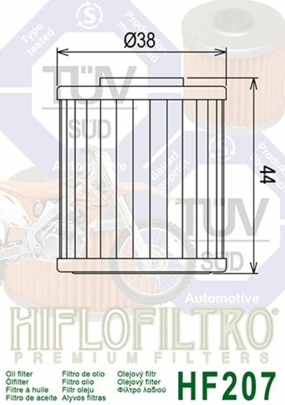 Filtro olio HF207 Kawasaki Kxf / Suzuki Rmz 2004 - 2026