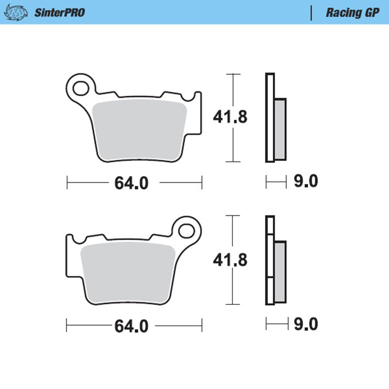 Pastiglie freno post. sinterizzate gp racing Brembo Ktm, Sherco, Husqvarna, Stark varg, Triumph