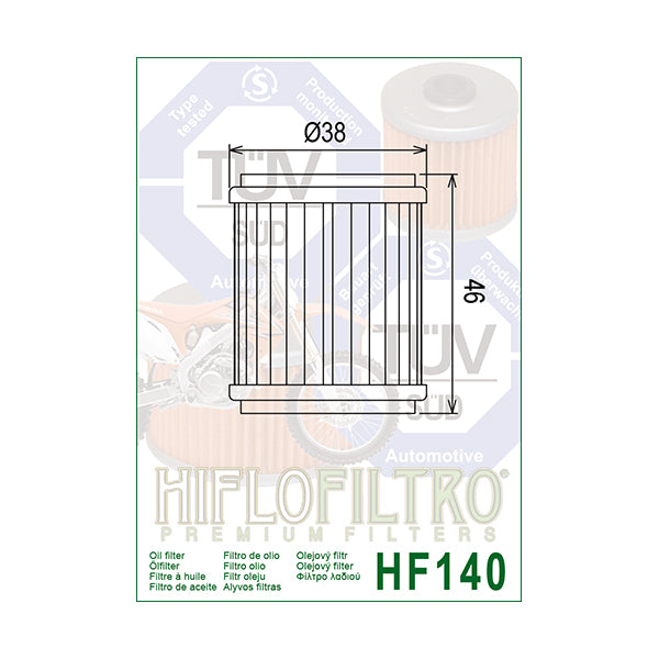 Filtro Olio Hiflo HF140 | Yamaha YZF/WRF 250-450, Fantic XEF/XXF