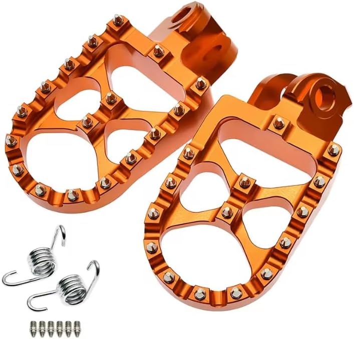 Pedane Maggiorate Ergal CNC Arancione KTM EXC / SX 2002-2016 — MB Spare Parts